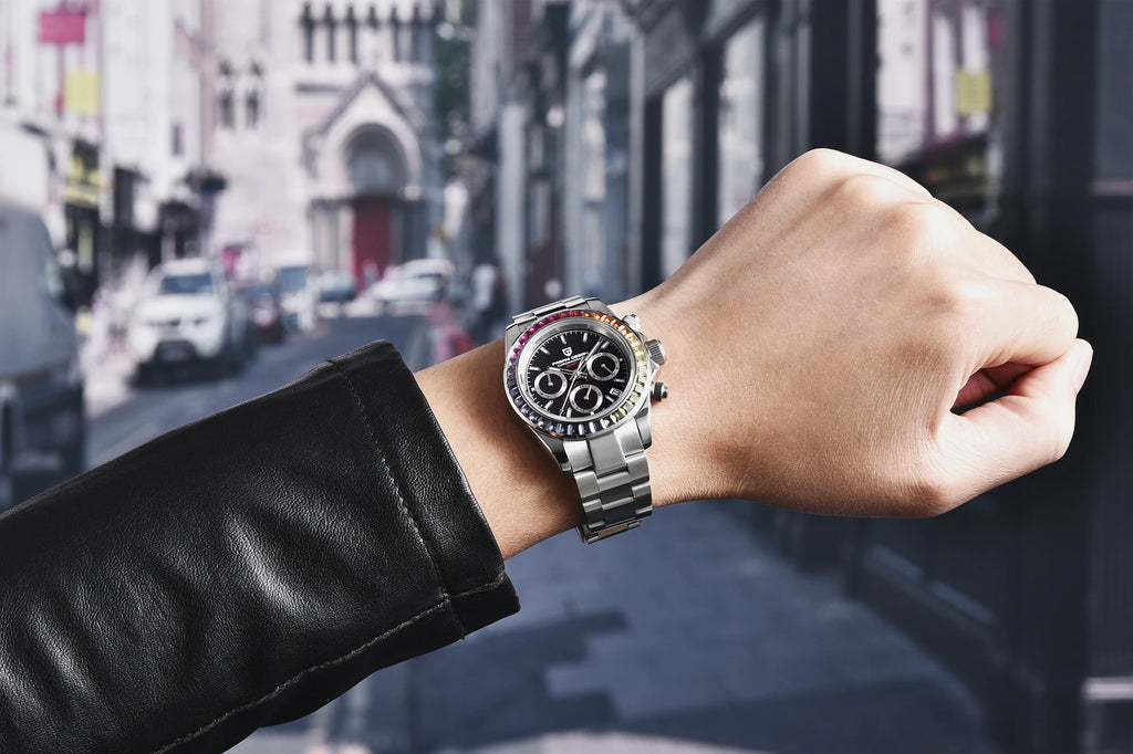 PAGANI DESIGN Men's Casual Quartz Watch 40Mm Outdoor Trendy Stainless Steel Sapphire Wear-Resistant Mirror Luminous Diving Watch