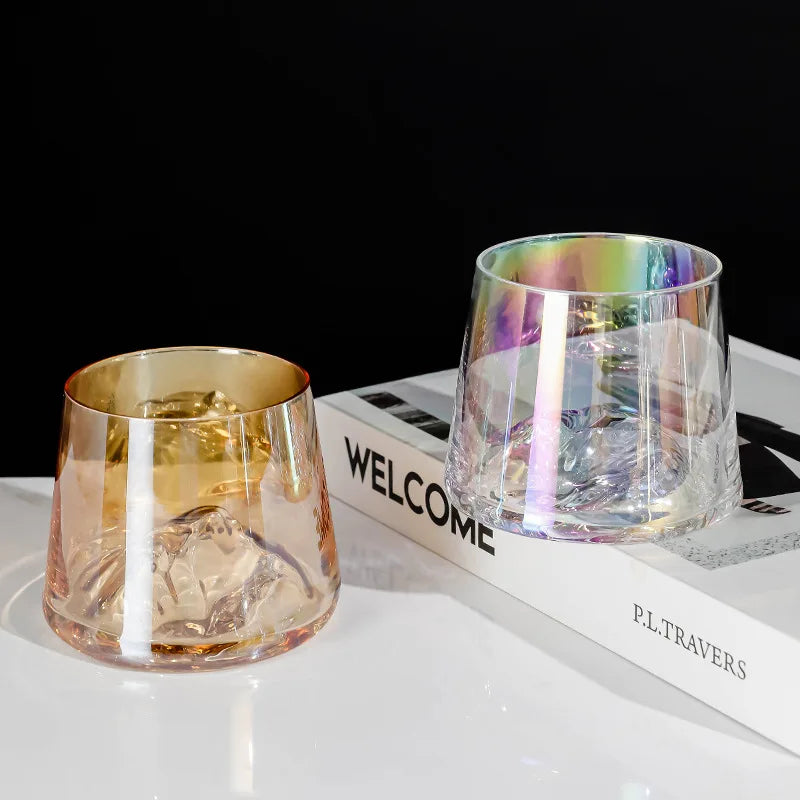 Crystal Glass Whiskey Cup, Japanese Liquor Glass, Clear Iceberg Glass, Suitable for Vodka, Liqueur, Tequila, Shochu, Cocktail