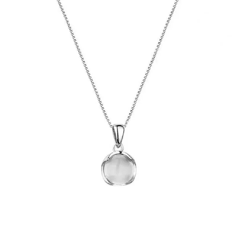 Best Sellers! White jade round pendant necklace