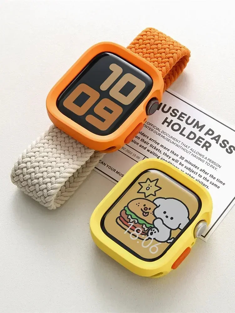 Bumper Soft Silicone Case For Apple Watch 9 8 7 6 SE 5 Sport Anti-drop Matte Cover For iwatch Ultra 49mm 41mm 40mm 44mm 45 mm