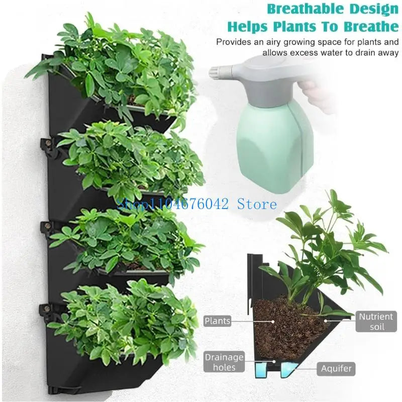 Modular Vertical Garden Planter Set for Herbs Succulents Home Office Decoration