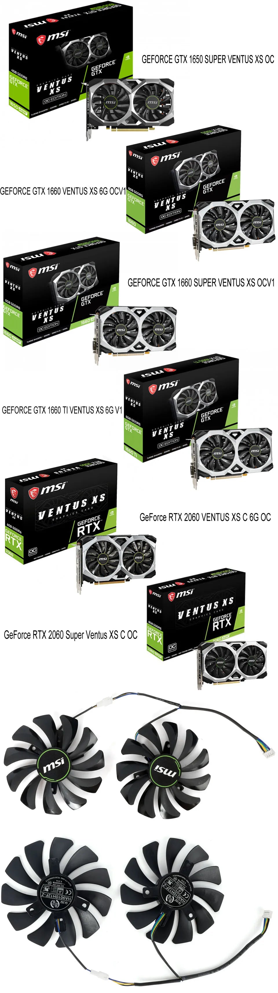 85MM HA9010H12F-Z Cooling Fan Replacement For MSI GeForce GTX1660 GTX 1650 1660Ti RTX 2060 SUPER VENTUS OC Graphics Card