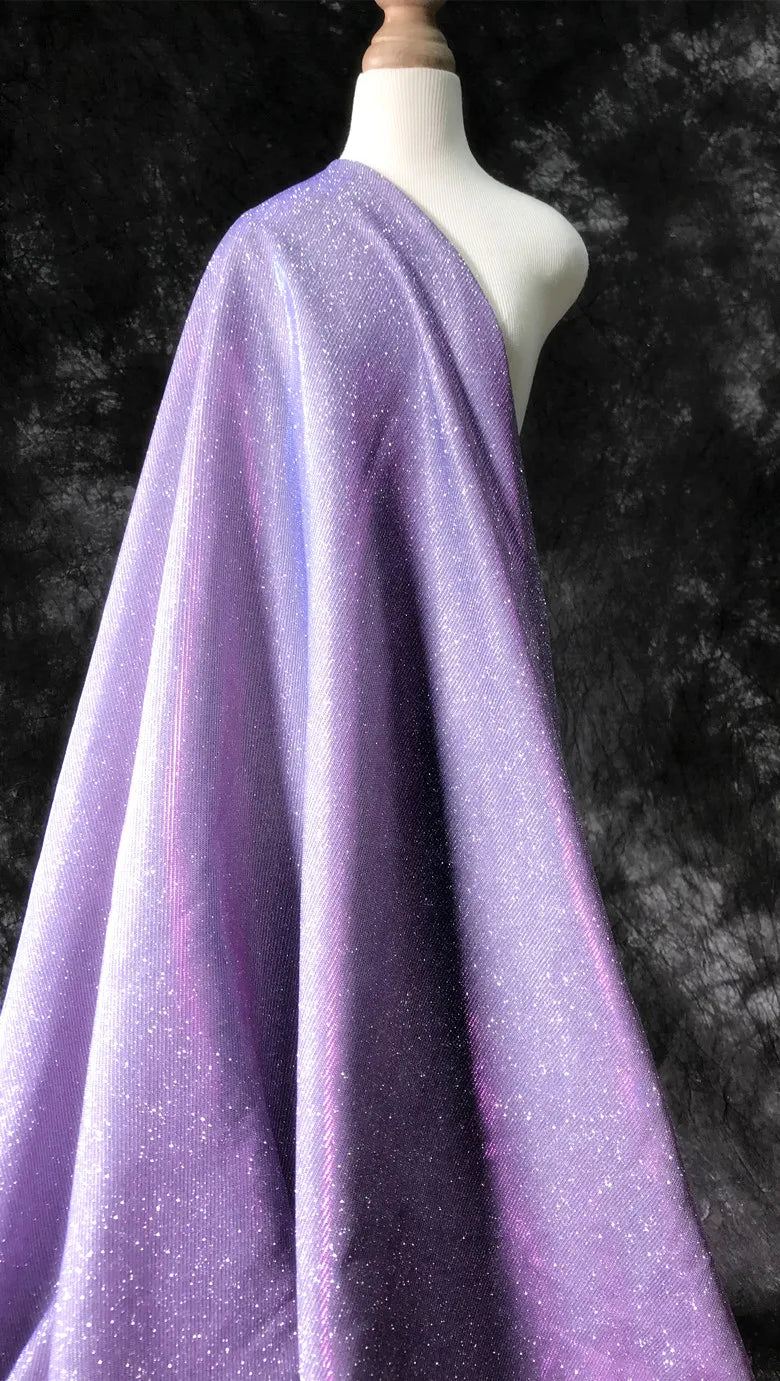 Colorful Blue Gradient Glitter Fabric Elastic Knitting By The Meter for Clothes Performance Dress Diy Sewing Designer Cloth Gold