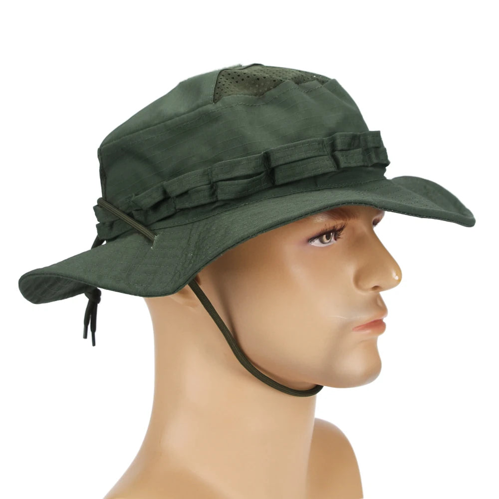 1pc/5pcs Camo Boonie Hat Sunscreen Breathable Bucket Hat Men's Outdoor Hiking Hunting Fishing Windproof Fisherman's Hat