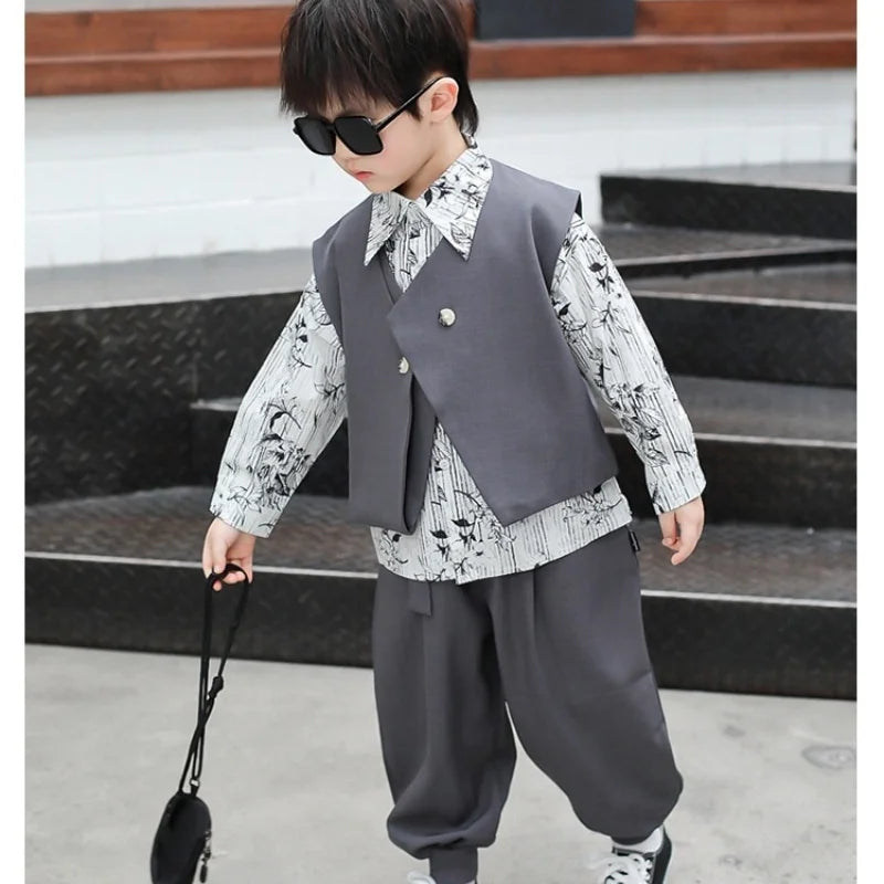 Boys 2026 Top + Pants Two-piece Set of Spring and Autumn New Products Children Children's Top and Bottom Clothes Set KidsOutfits