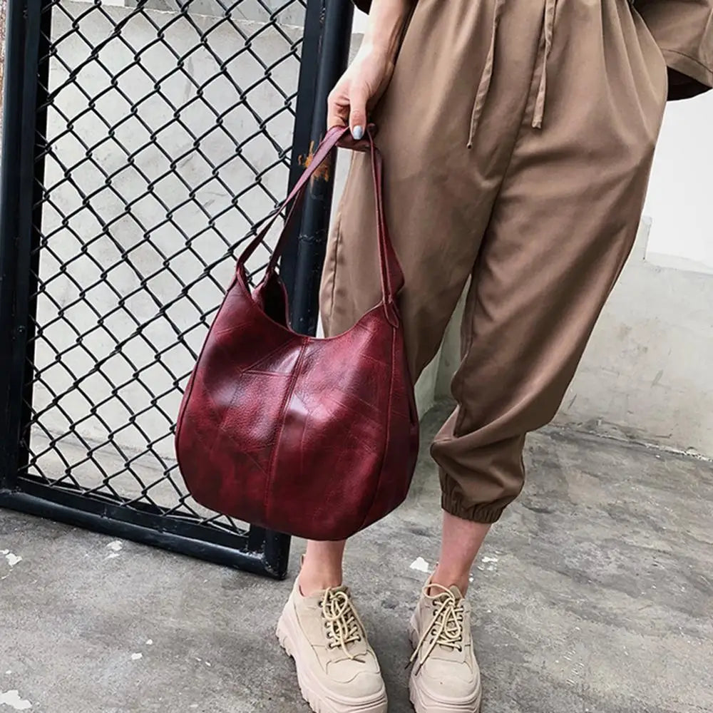 Women's Handbags Vintage Luxury Leather Shoulder Bag Designers Large Bag Modern Fashion Brand Female