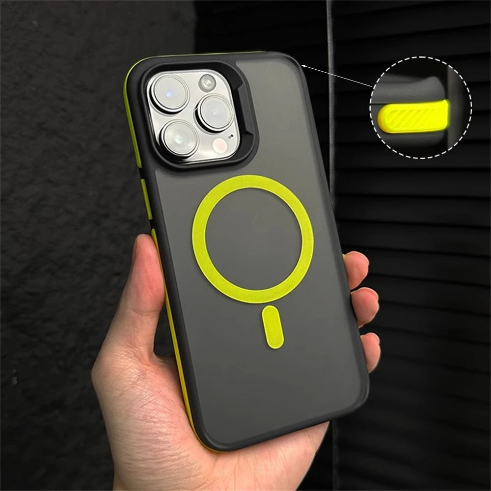 Fashion Translucent Shockproof Armor Bumper Case For iPhone 15 14 13 12 Pro Max Plus Magsafe Magnetic Wireless Charge Back Cover