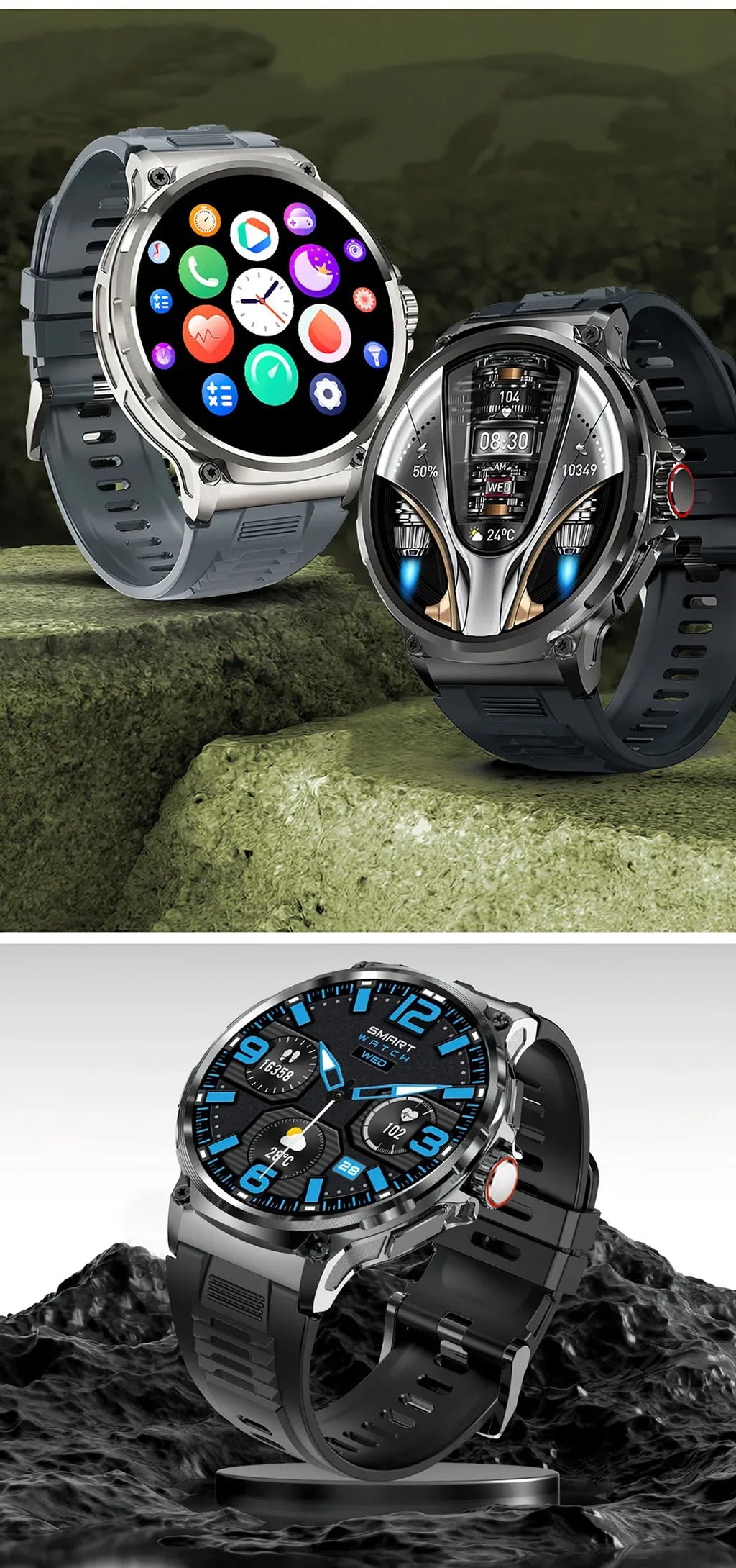 New 710mAh Bluetooth Call Smart Watch Men Sports Fitness Watches  1.85"HD Heart Monitor Waterproof Smartwatch For Android IOS