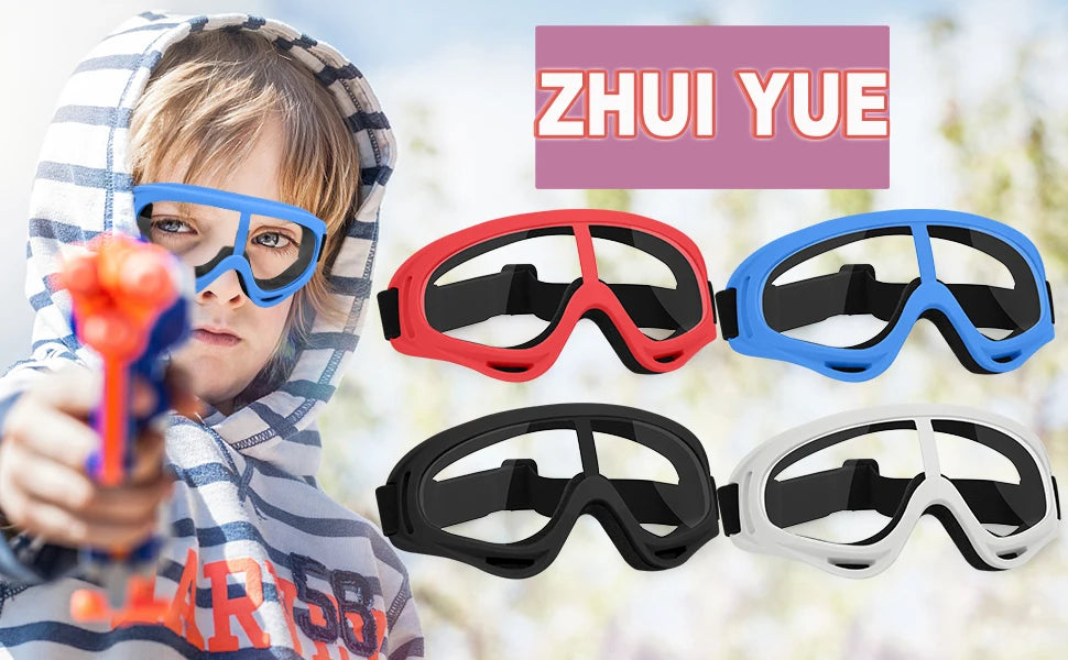 1/2 Pack Foam Gun and Blaster Face Mask Goggles Eye Shield  for Nerf Guns Foam Blaster Guns Red Blue Safety Glasses