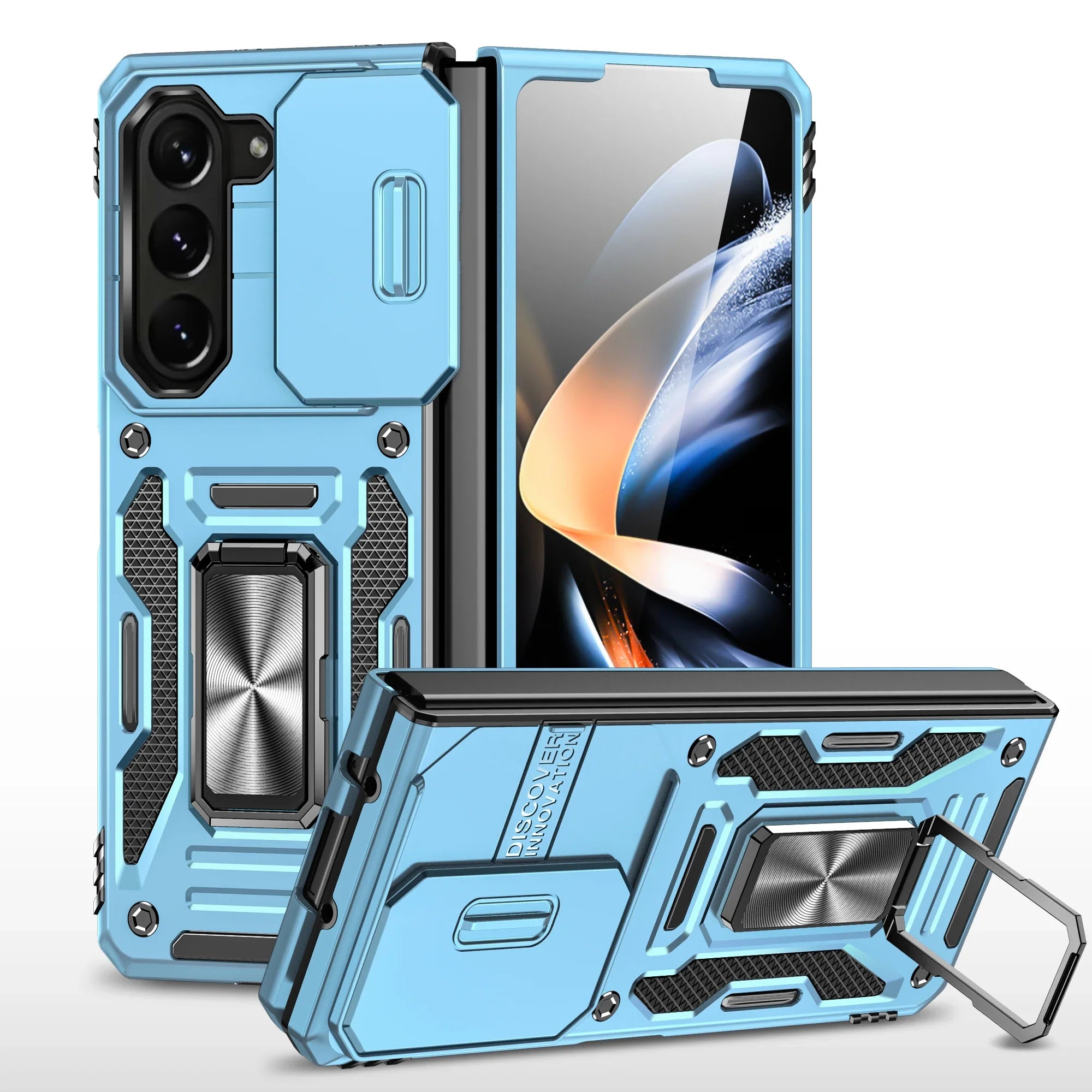 Case For Samsung Galaxy Z Fold 7 5G Z Fold 6 Military Grade Shockproof Heavy Duty Protective Armor Magnetic Kickstand Ring Cover