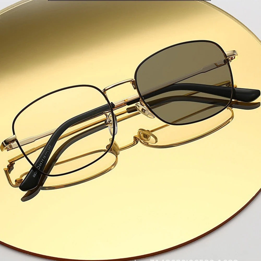 KLASSNUM Photochromic Glasses Man Anti Blue Light Transparent Glasses Alloy Frame Computer Eyeglasses Chameleon Sunglasses 2025