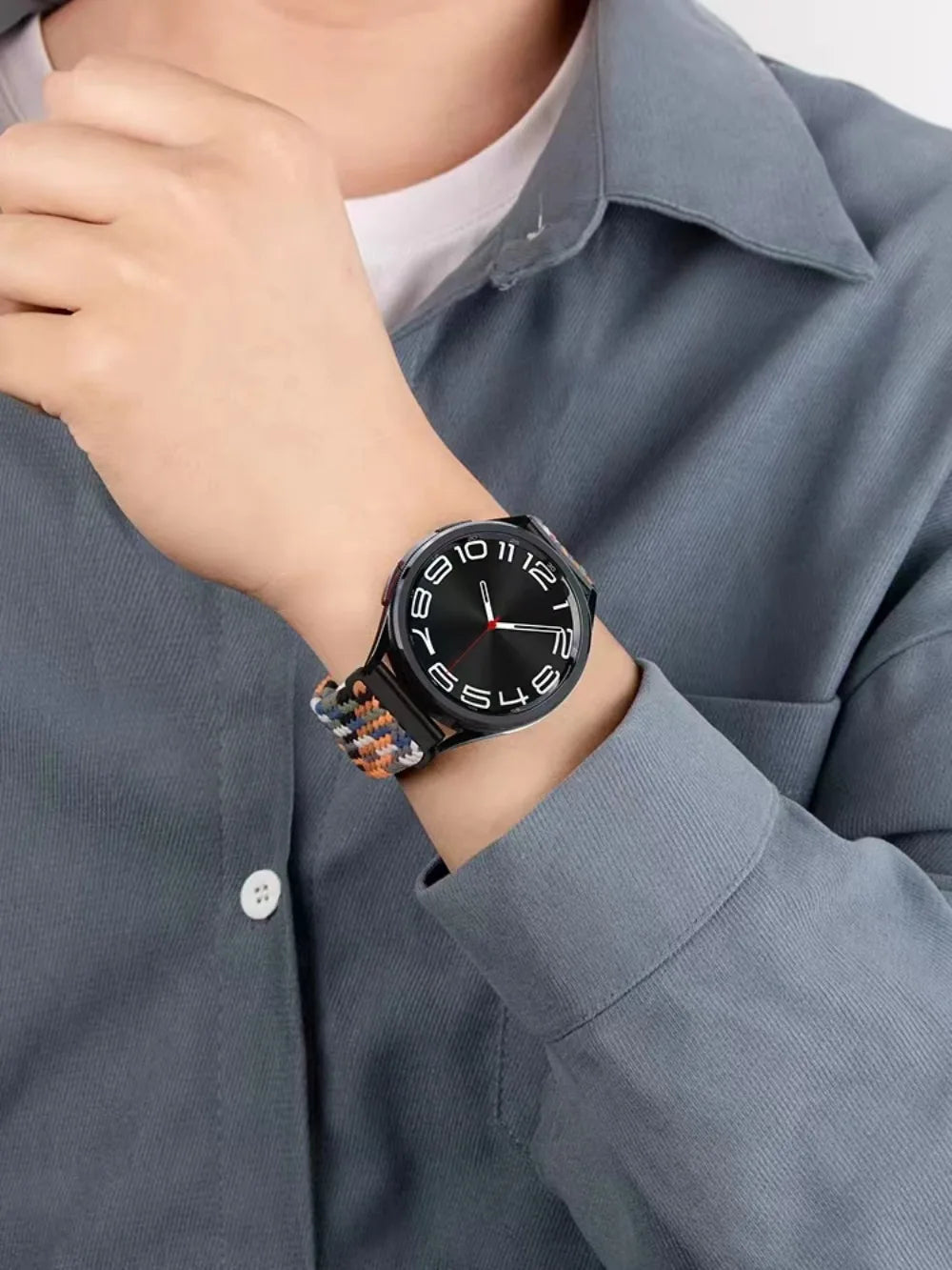 20mm 22mm Magnetic Bracelet for Samsung Galaxy Watch 7/6/Classic/5/4/3 Braided Nylon Strap for Huawei Watch 4/3/GT6 5 4 Pro Band