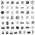 Etori Life 50pcs Cartoon Cute Exquisit Literary Objects Student DIY Laptops, Scrapbooks,Stationery Decoration Stickers