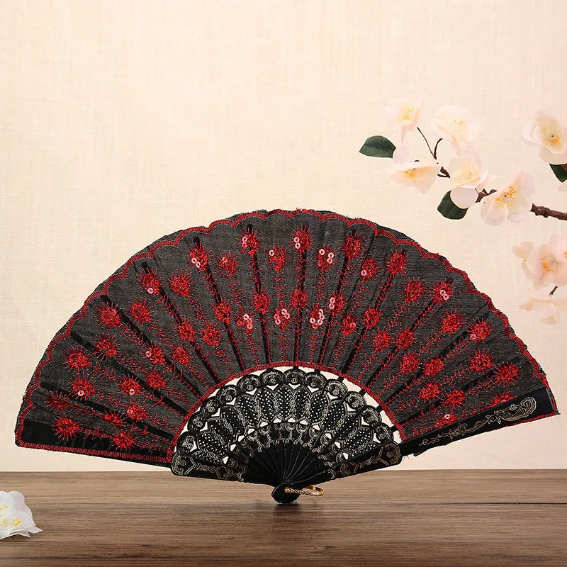 Party Glow Light Up Flower Peacock Hand Fan Dance Show Church Birthday Gift  Bar Props Wedding Festival Halloween Christmas