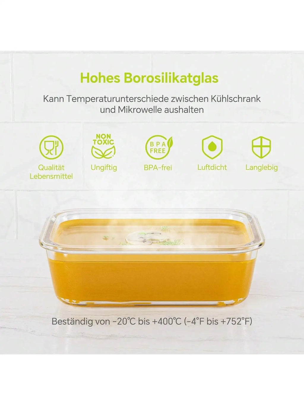 Glass Food Storage Container With Lid, For Meal Prep,Fridge And Dishwasher , Transparent For Storing Food, Salad, Fruit Etc.