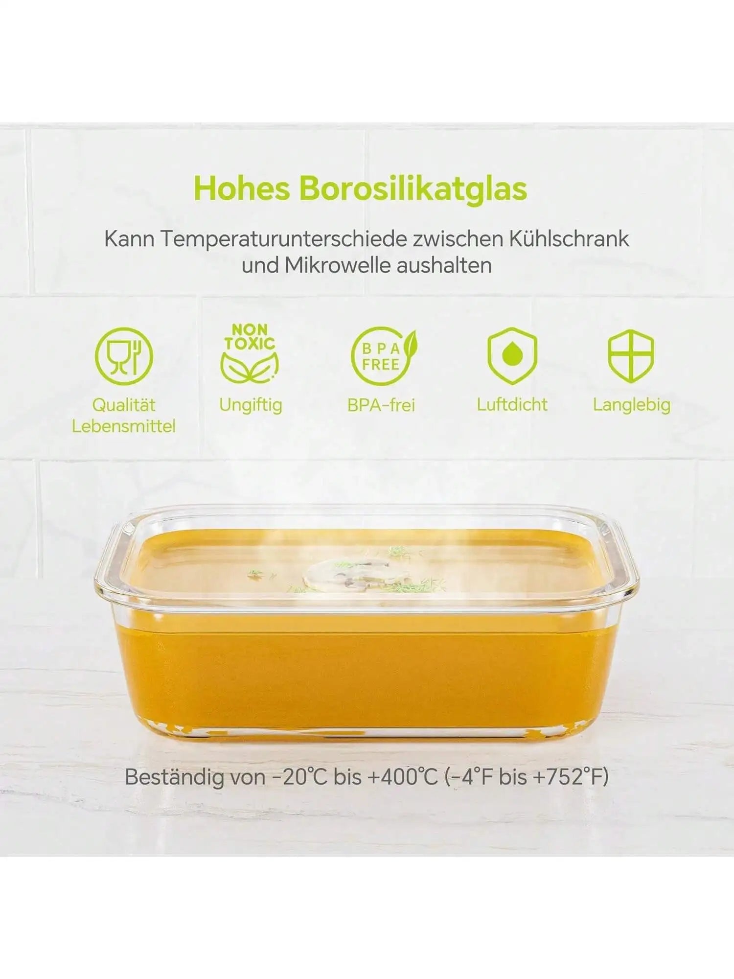 Glass Food Storage Container With Lid, For Meal Prep,Fridge And Dishwasher , Transparent For Storing Food, Salad, Fruit Etc.