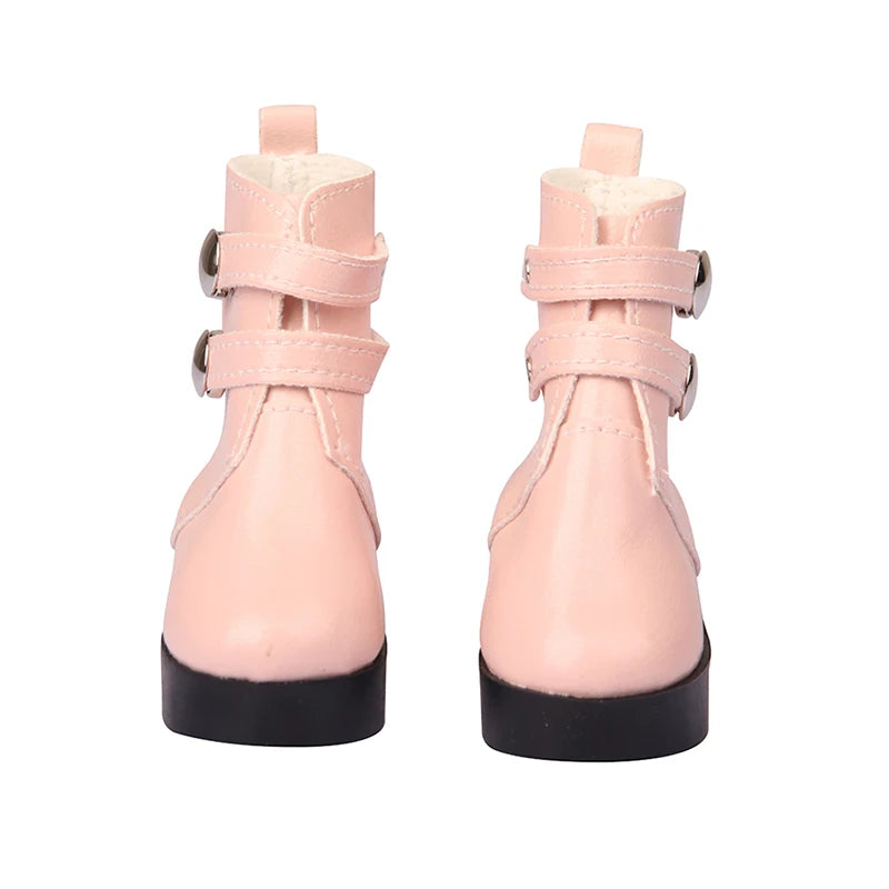Toy Accessories 7cm Doll Shoes toys Fashion Double Breasted Leather Boots Rubber Girl Doll Shoes Accessory for Kids