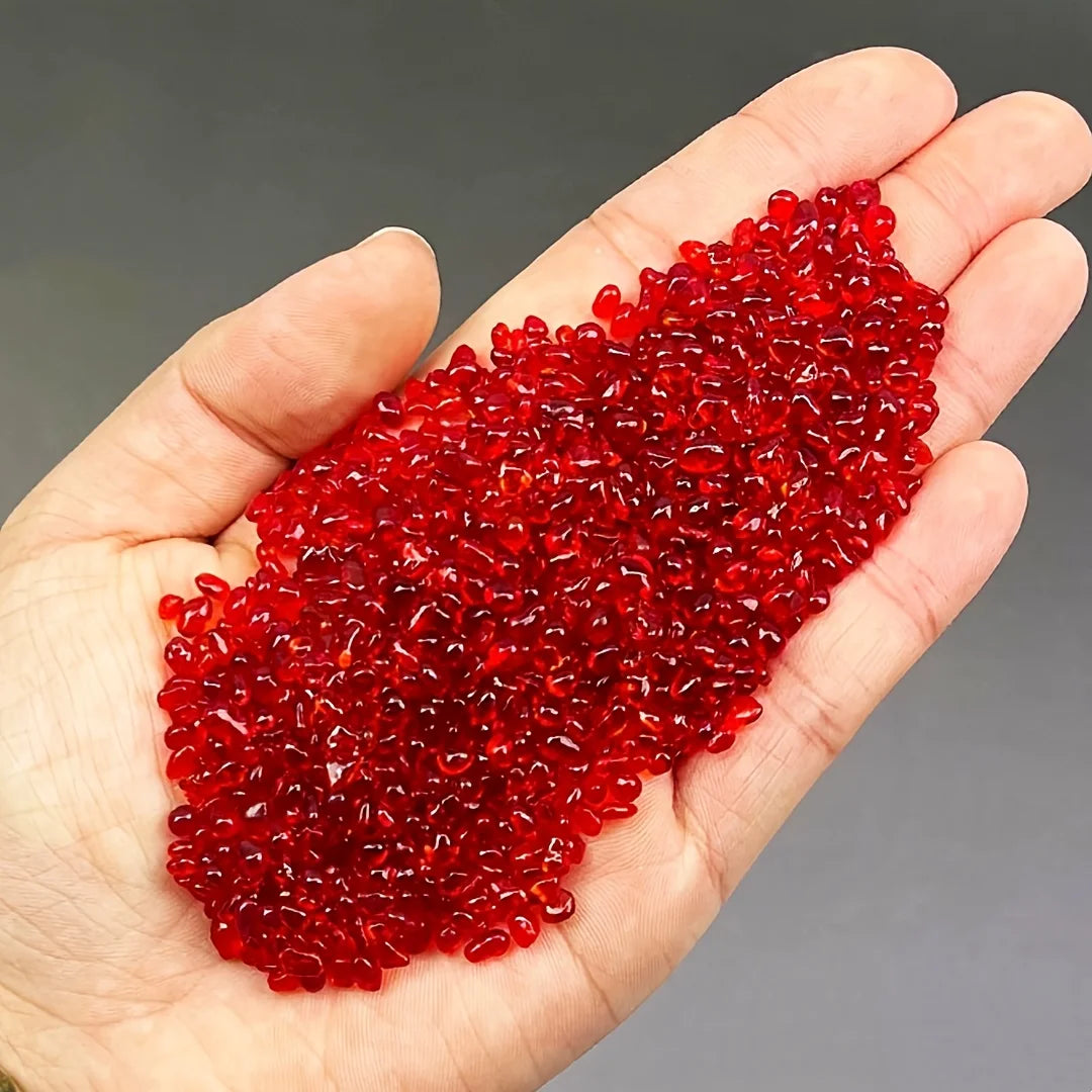 60g/150g/300g red Glass gravel, irregular glass chips, for fish tank decoration, vase filling and garden decoration