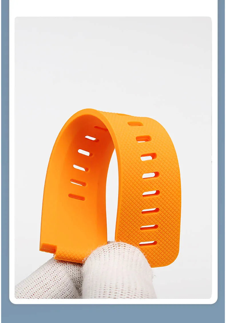 Soft Silicone Bracelet Suitable for Casio small block AE1200/1300 SGW400 AQ-150W modified silicone watch strap 18mm black orange
