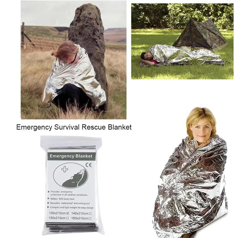 EW Portable Small Outdoor Camping Supplies First Aid Blanket Emergency Survival Blanket Insulation Blanket Sunscreen Blanket