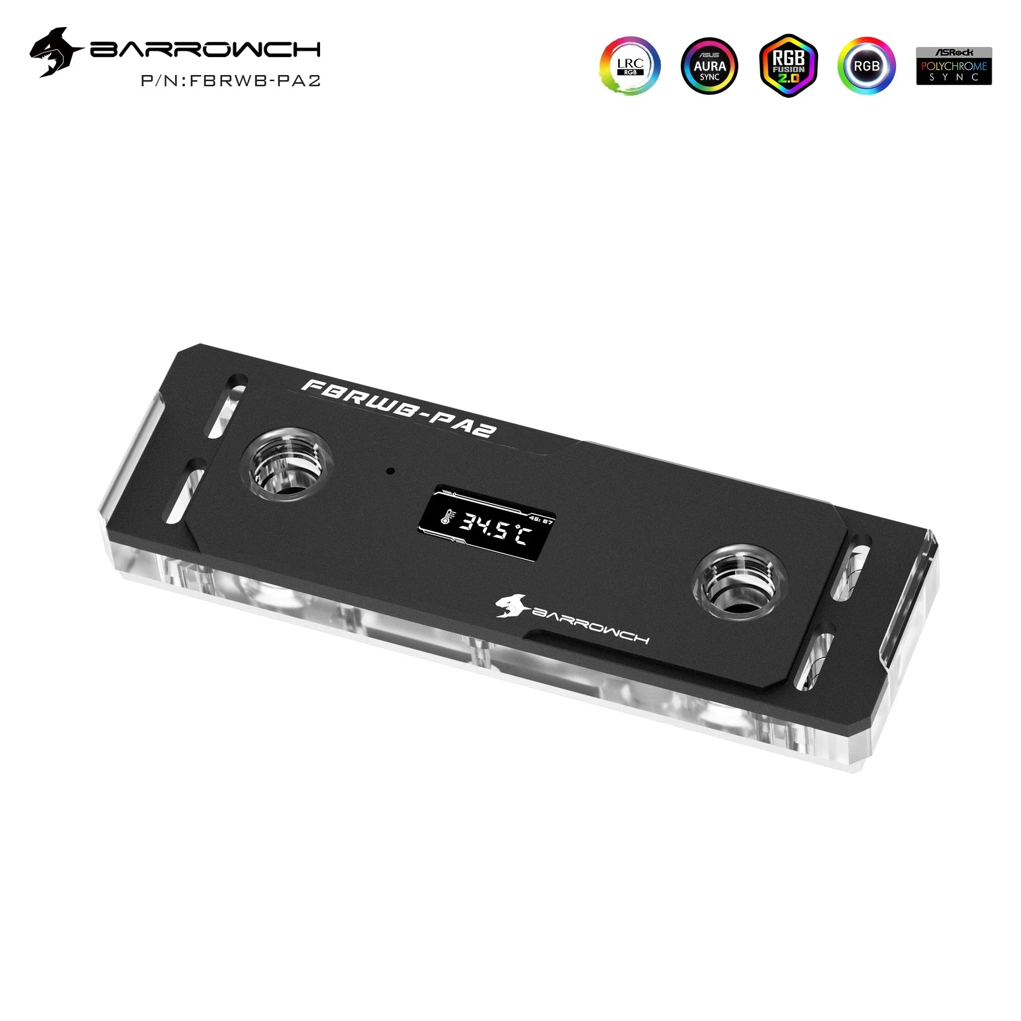 Barrowch DDR5/DDR4 Water cooler memory block memory water cooling block With TFT Digital Display 5v ARGB 3pin Lighting