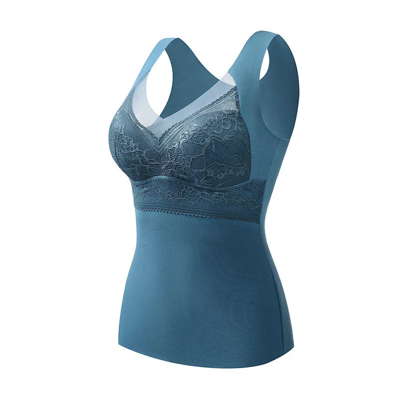 Women Thermal Underwear Winter  Bottoming Top Seamless Thick Double Layer Warm Lingerie Warm bra Sports underwear