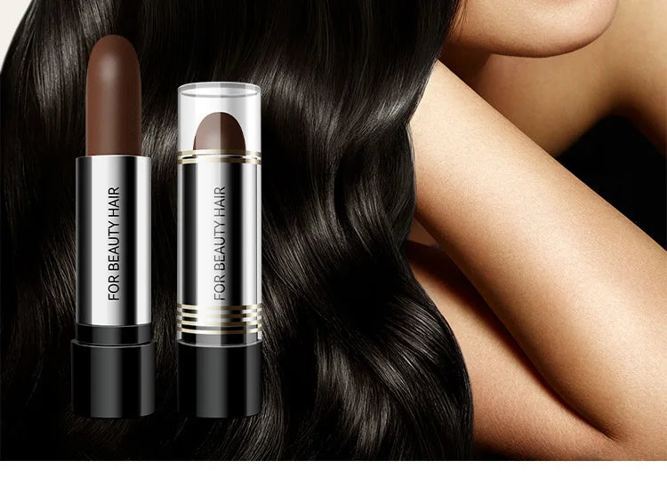 Black Brown Disposable Temporary Hair Dye Pen Lipstick Style White Hair Coverage Hair Coloring Dyeing Chalk Quick Hair Color Dye