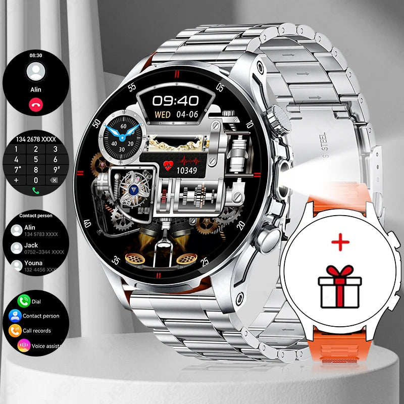 LIGE 2025 New Smart Watch Men Flashlight AI Voice Bluetooth Call 1.53" HD Sports Fitness Watches Health Monitor Smartwatch Women