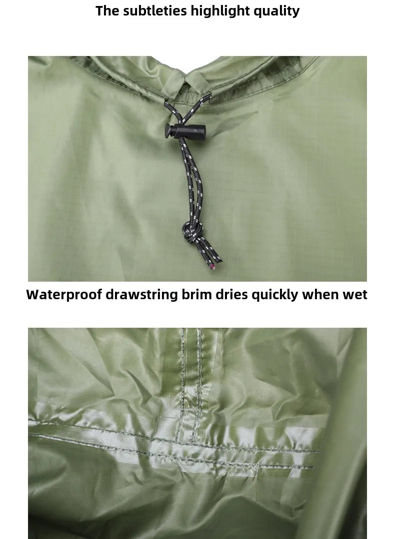 Outdoor Windproof Waterproof Multifunctional Three in One Outdoor Rain Shelter Hiking Cycling High-quality Adult Raincoat