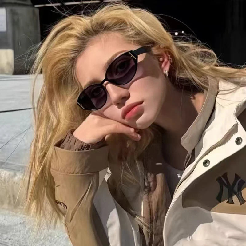 Car Sun Glasses 2pcs New Cat Eye Versatile Sunglasses Women 2026 Popular Decoration Eyewear Ladies Trendy Small Frame Eyeglasses