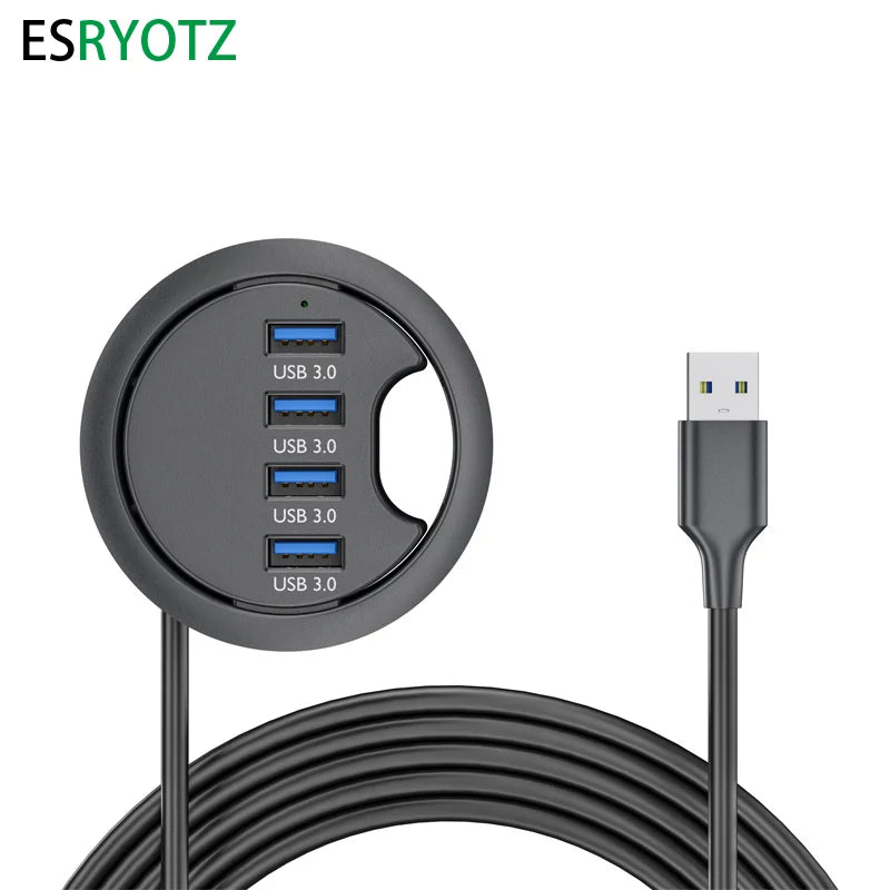 USB Desk Hub USB3.0 HUB With 2 Port USB3.0 2 Port Type C Adapter For Desktop PC/Notebook USB HUB Desk Mount USB3.0 Splitter