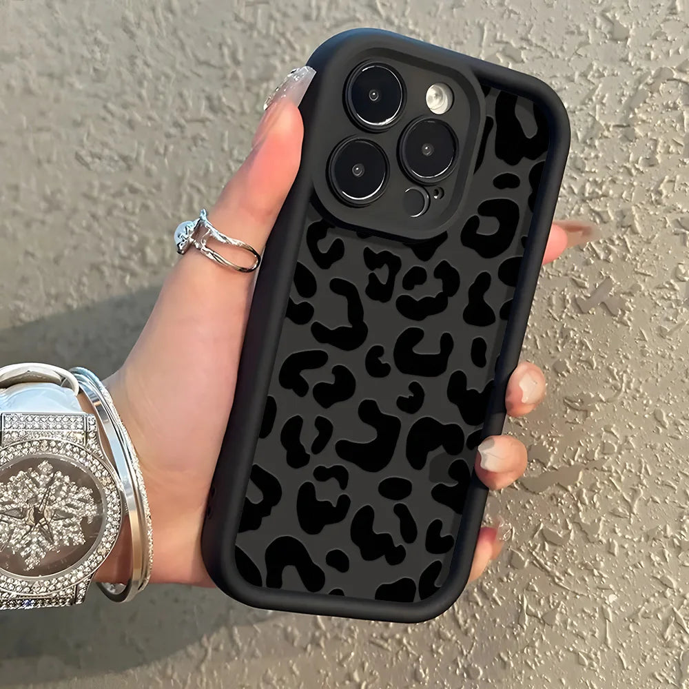 INS Leopard Print Phone Case For iPhone 11 13 12 14 15 16 Pro Max Funda iPhone XR XS Max X 7 8 Plus SE 2020 Silicone Soft Cover