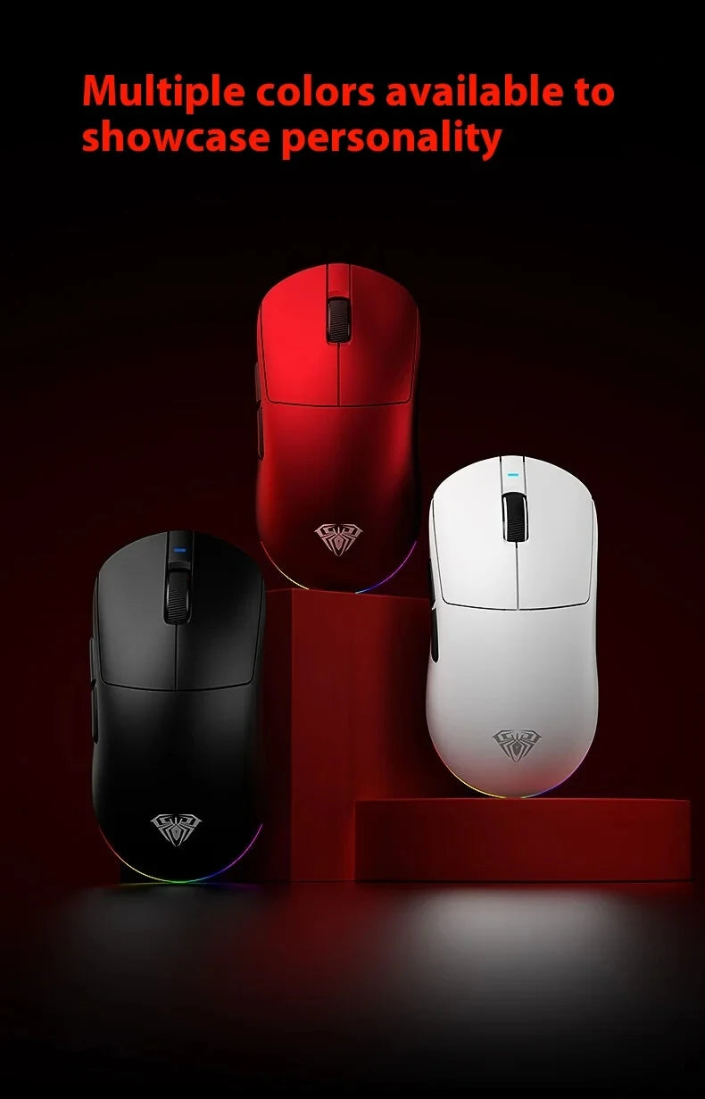 AULA V9 Ultra Wireless Mouse Tri Mode Wireless 8K Paw3950 Esports Gaming Lightweight Low Latency Mouse Custom for PC Accessories