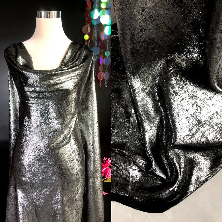 Soft Bronzing Velvet Fabric By The Meter for Dress Costumes Decoration Diy Sewing Designer Cloth Comfortable Glossy Black Blue