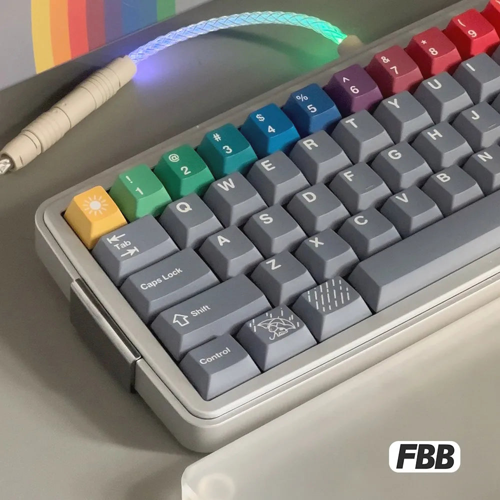 FBB Keycaps After The Rain 179keys PBT Dye-Sub Custom Cherry Profile For Mx Cherry Switch Gaming Mechanical Keyboard 68 75% DIY