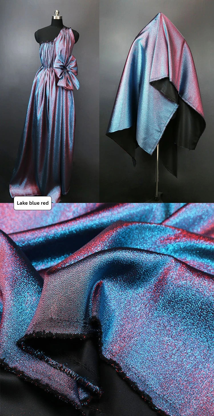 Mermaid Gradient Phantom Fabric Glitter By The Meter for Upholstery Skirts DIY Sewing Fashion Designer Cloth Breathable Textured