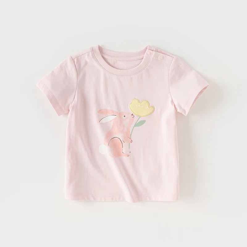 Dave Bella 2025 New Summer Girl's Boy’s Baby T-Shirt Children Top Cotton Short Sleeve Undershirt Casual Outdoor Sport DB2241110