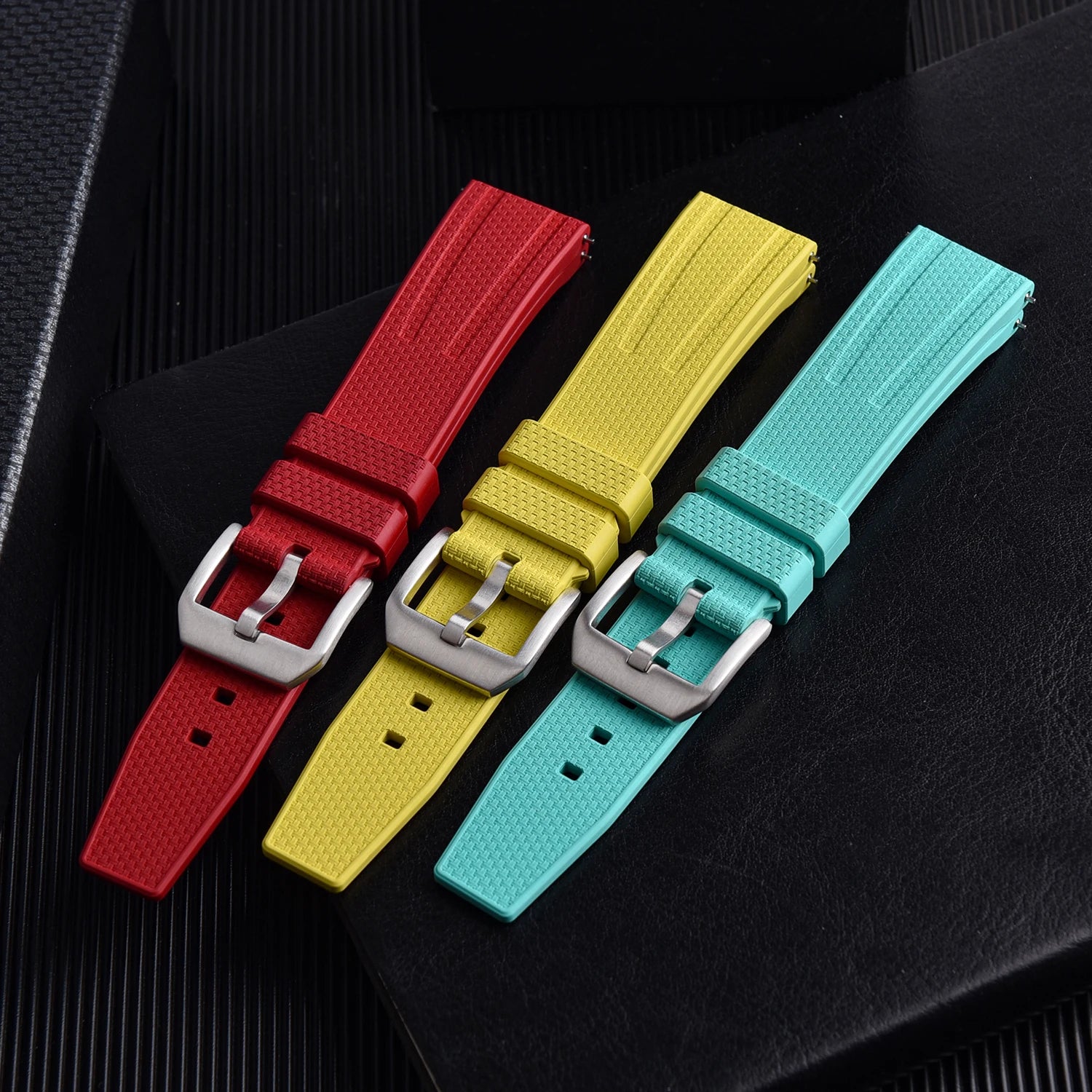 FKM Rubber Watch Strap 20mm 22mm Quick Release Waterproof Diving Watch Band Fluororubber For Traditional Dive Watch Accessories