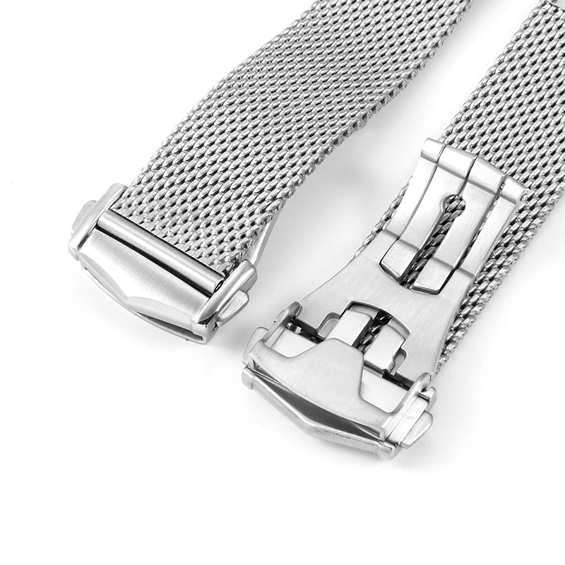 For Omega Flawless Watch Strap Replace Original Haima 3000 Milan 007 Mesh Stainless Steel Woven Men's 20mm Watchband