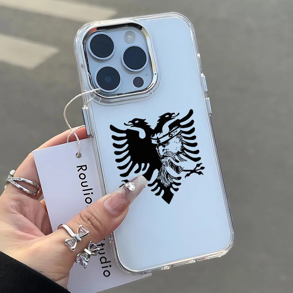 Albanian Eagle Phone Case For iPhone 17 16e 16 15 14 13 12 11 mini Pro Max X XR XSMAX 8 7 Air Plus Transparent Soft Cover