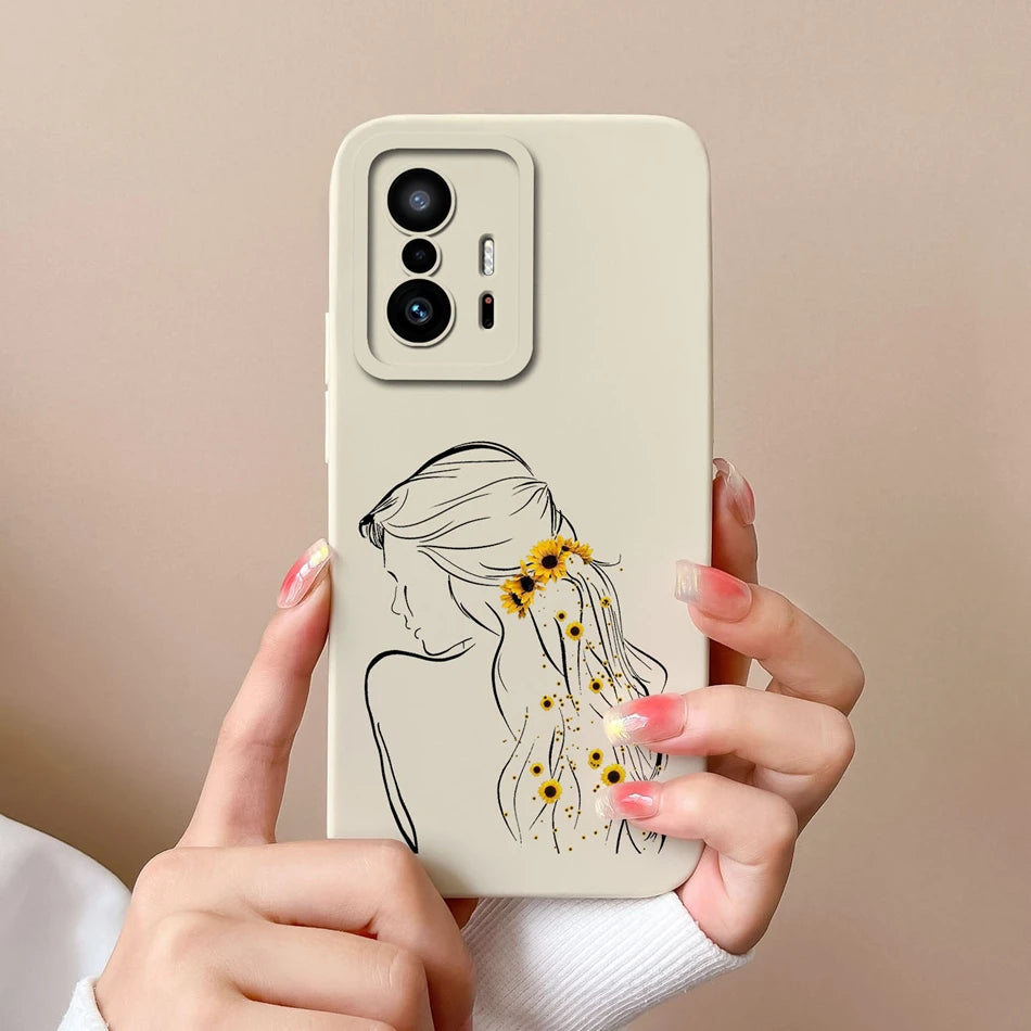 Love Heart Case For Xiaomi 11T Pro Back Cover Soft Liquid Silicone Full Protection Phone Covers For Xiaomi Mi 11t Pro 11 t Funda