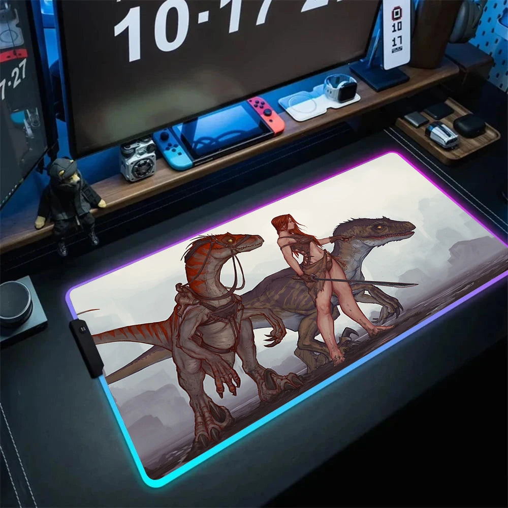 ARK Survival Evolved RGB Mouse Pad Game Mousepad Gaming Table Carpet Gamer Computer Desk Mat Rubber No-slip Dinosaur Mouse Mat