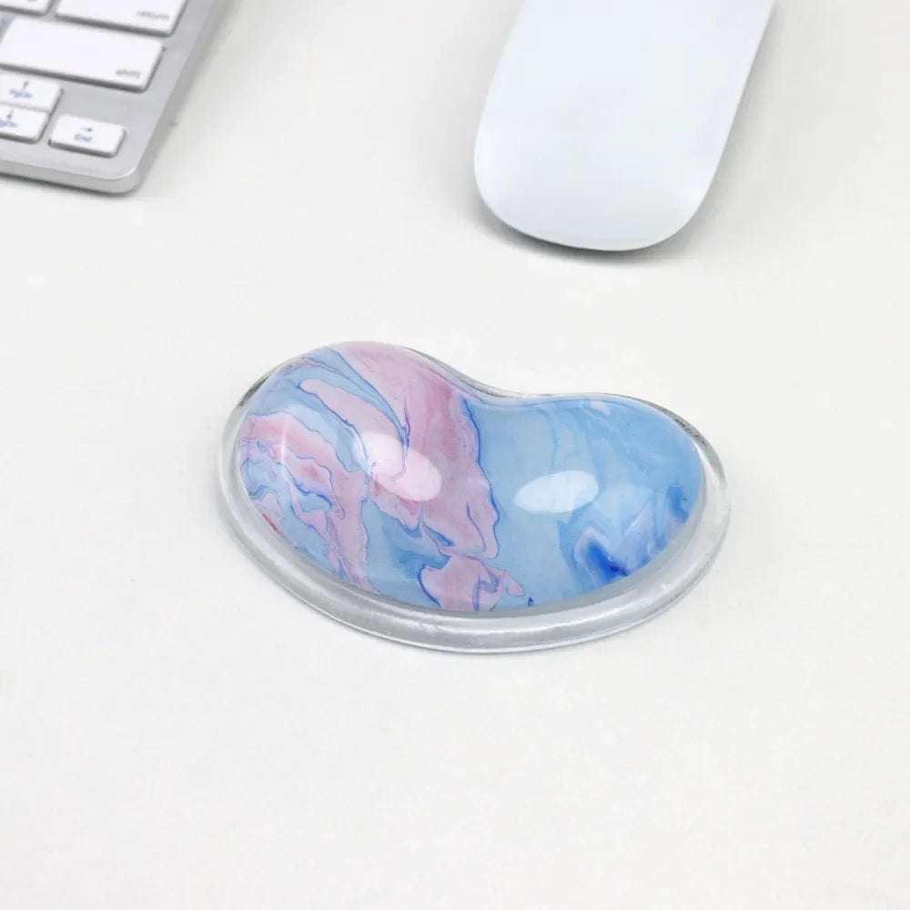1PC Silicone Wavy Comfort Gel Computer Mouse Hand Wrist Rests Support Cushion Pad Fashion Heart-shaped Wrist Pad Hand Pillow