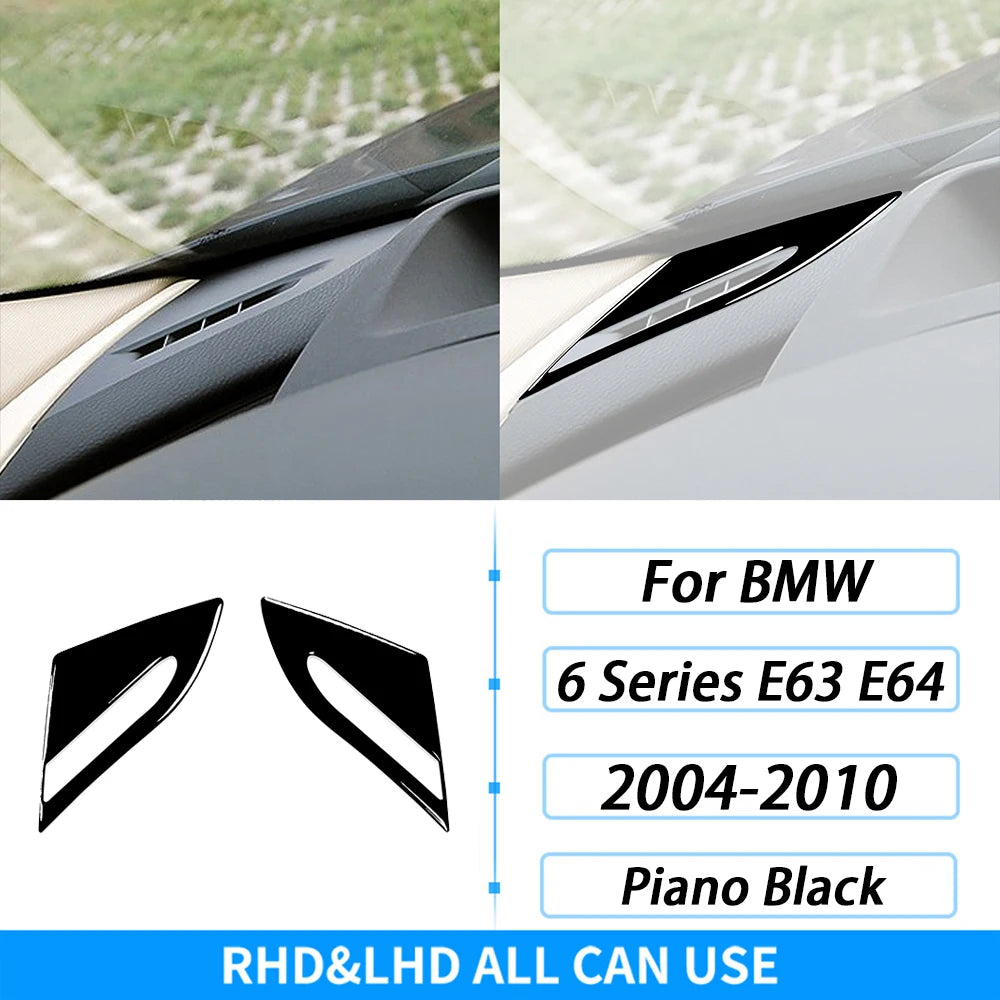 For BMW M6 6 Series E63 E64 2004-2010 Piano Black Gear Shift Air Outlet Window Lift Panel Set Car Interior Accessories Sticker
