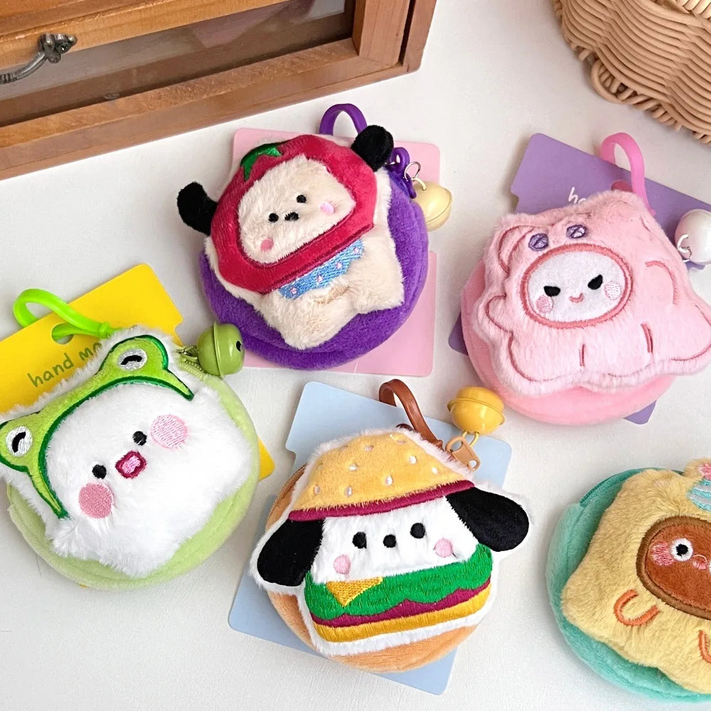 Creative Cute Plush Doll Wallet Multi functional Coin Earphones Lipstick Storage Bag