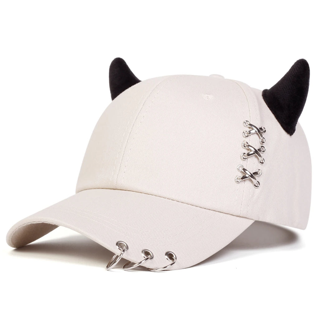 Unisex XXX Iron Ring Bull Horn Personality Baseball Caps Spring Autumn Outdoor Adjustable Casual Hats Sunscreen Hat