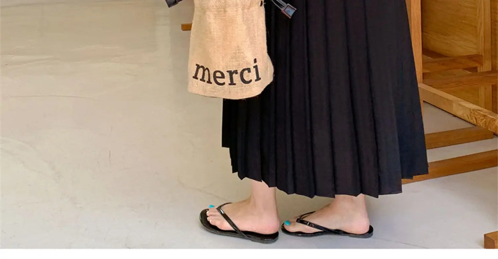 Summer 2024 Korean Sle Loose Slimming ort Sve Chiffon Pleated Long Dr Women's Casual Knee-Over Maxi Dr
