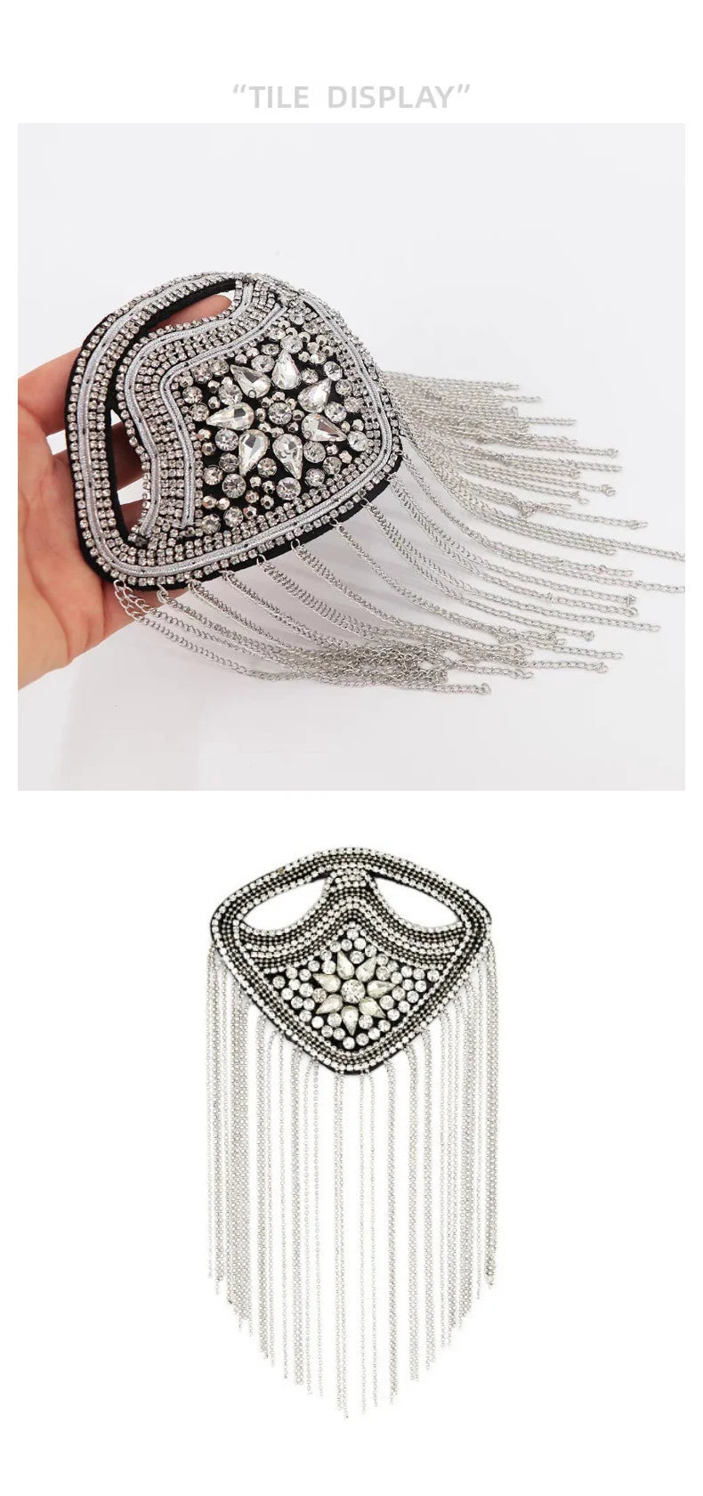 Exquisite Western-Style Performance Costumes Metal Punk-Syle Shoulder Ornaments Epaulets Fringed Epaul for Clothing Accessories