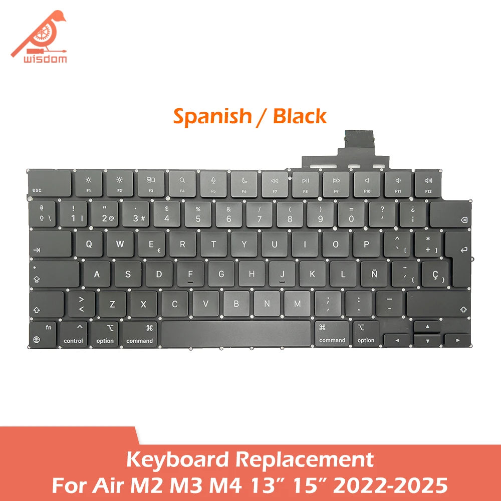 Laptop A2681 A2941 A3113 A3114 A3240 A3241 Keyboard For Macbook Air M2 M3 M4 13" 15" Keyboards Replacement 2022-2025