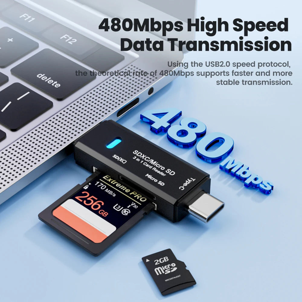 Olaf 5 In 1 Card Reader Otg Type C Micro Sd Card Reader Flash Drive Smart Memory Card Reader Usb 2.0 Tf Cf Cardreader Adapter